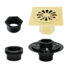 4" Brass Square Grid Shower Drain with Flange