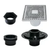 4" Brass Square Grid Shower Drain with Flange