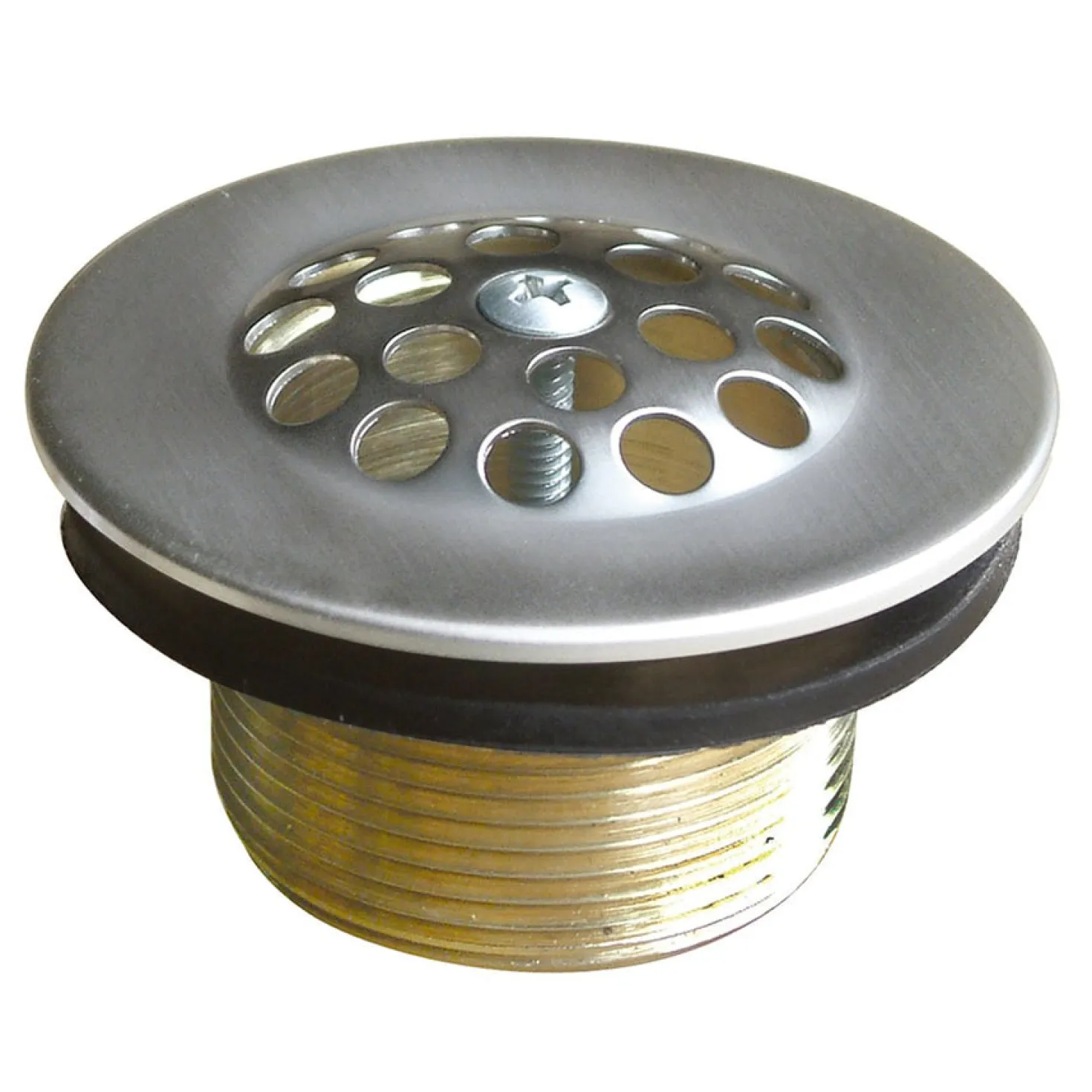 Brass Tub Drain in Brushed Nickel