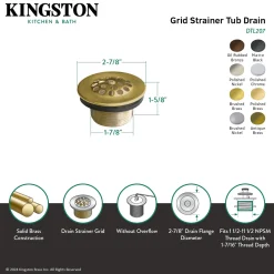 Brass Tub Drain in Brushed Nickel