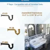 Brushed Satin Brass P-Trap for Bathroom and Utility Drains