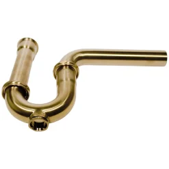 Brushed Satin Brass P-Trap for Bathroom and Utility Drains
