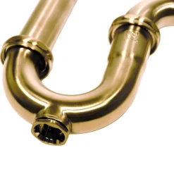 Brushed Satin Brass P-Trap for Bathroom and Utility Drains
