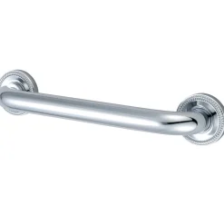 Camelon 12" Brass Decorative Grab Bar in Polished Chrome