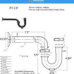 Chrome P-Trap for Bathroom and Utility Drains