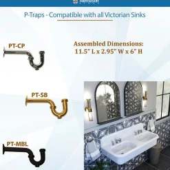 Chrome P-Trap for Bathroom and Utility Drains