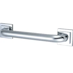 Claremont 12" Brass Decorative Grab Bar in Polished Chrome