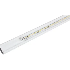 Closet Rod with Integrated LED Light in White