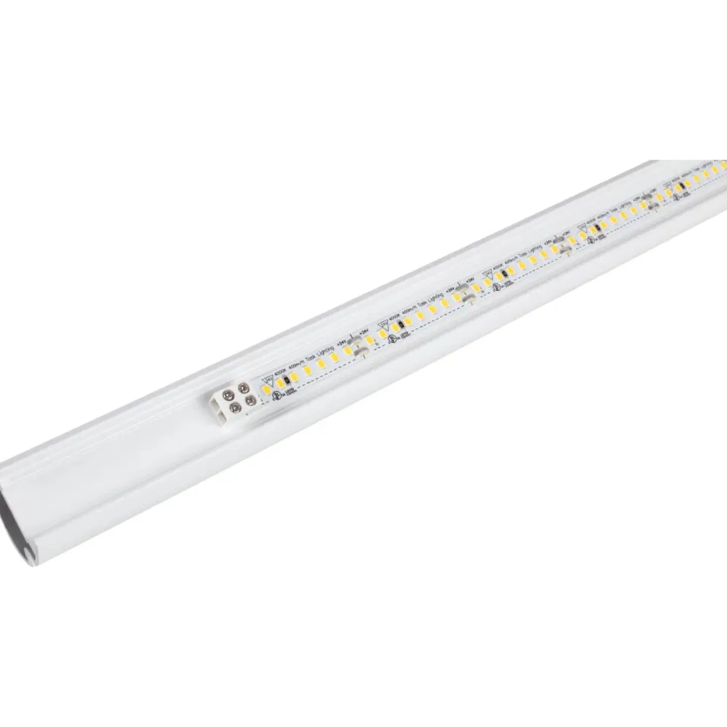 Closet Rod with Integrated LED Light in White