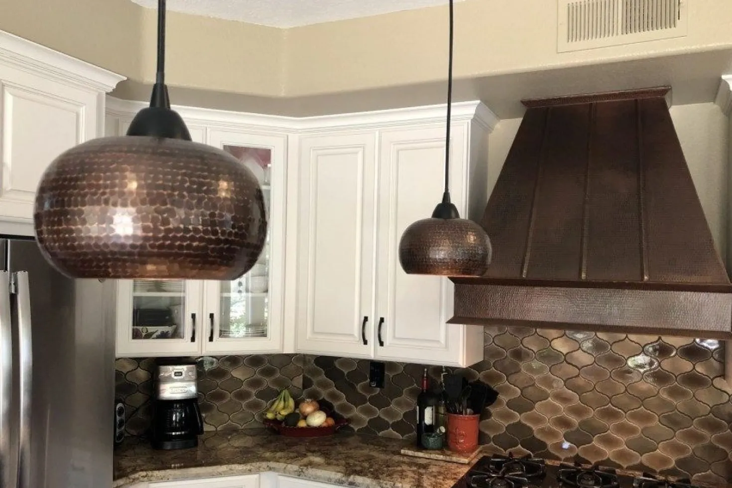 7" Copper Globe Pendant Light