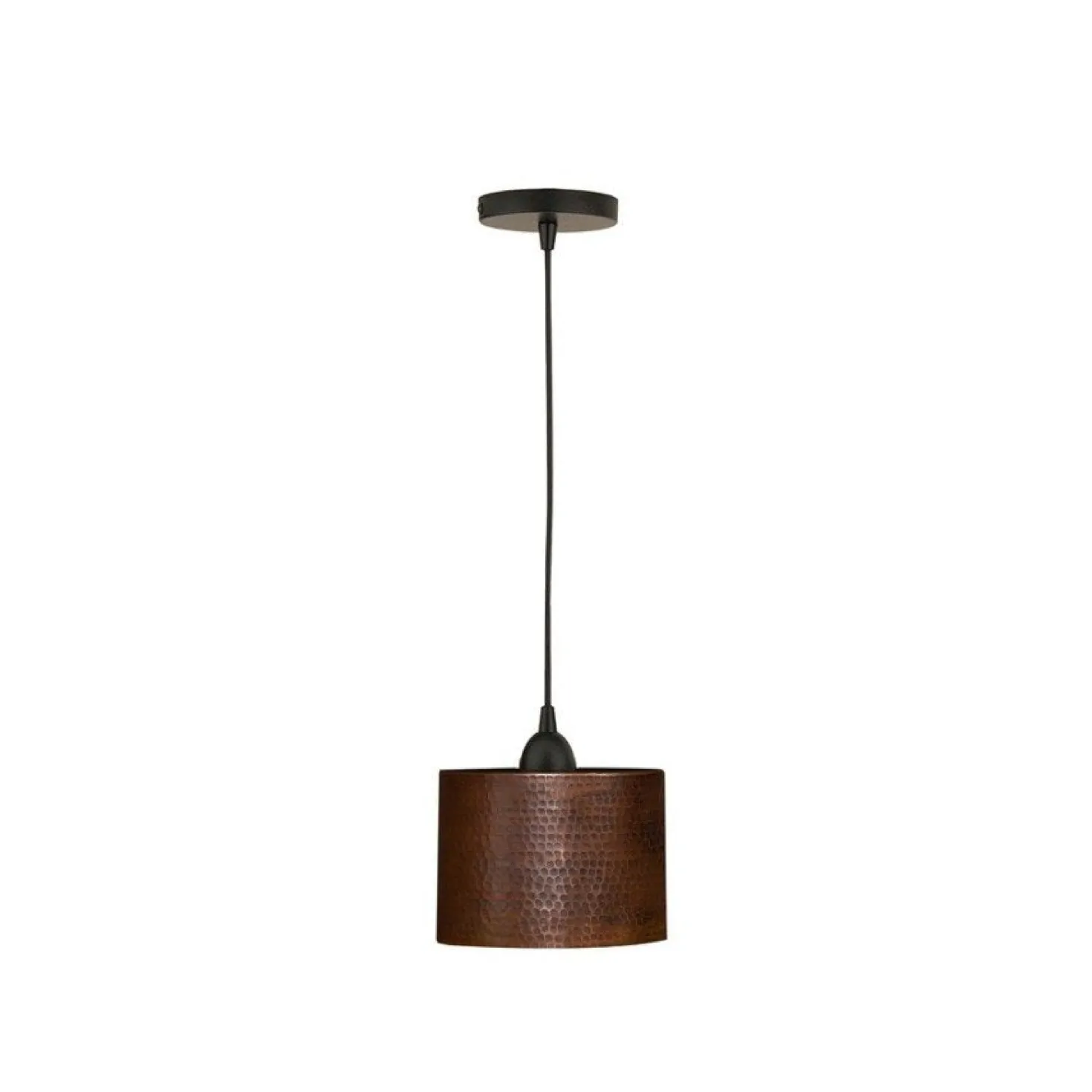 8" Copper Oval Cylinder Pendant Light