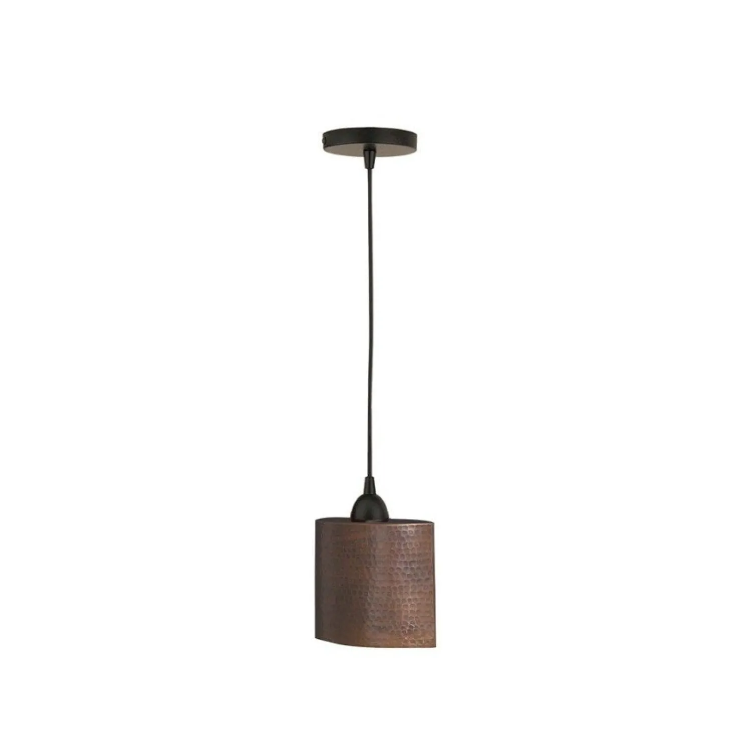 8" Copper Oval Cylinder Pendant Light