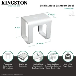 Cube Bathroom Stool in Composite Matte White