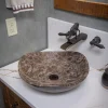 Dark Emperador Marble Freeform Vessel Sink