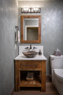 Dark Emperador Marble Freeform Vessel Sink