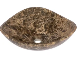 Dark Emperador Marble Freeform Vessel Sink