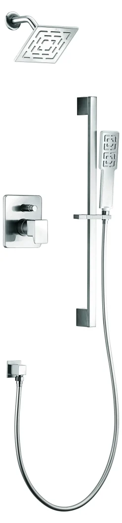 Dawn Acadia Square Series Shower Combo Set Wall Mounted Rainhead with Slide Bar Handheld Shower