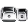 Dawn ASU107 35" Double Bowl Undermount Stainless Steel Kitchen Sink
