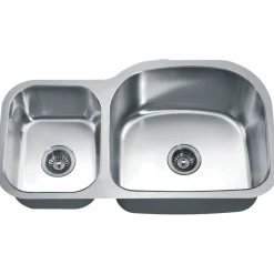 Dawn ASU107 35" Double Bowl Undermount Stainless Steel Kitchen Sink