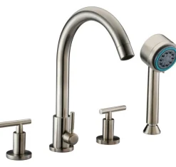 Dawn D162503 4-Hole Tub Filler with Personal Handshower and Lever Handles