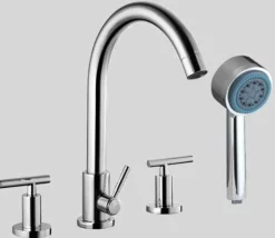 Dawn D162503 4-Hole Tub Filler with Personal Handshower and Lever Handles