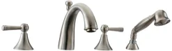 Dawn DS122119 4-Hole Tub Filler with Personal Handshower & Lever Handles