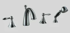 Dawn DS132119 4-Hole Tub Filler with Personal Handshower & Lever Handles