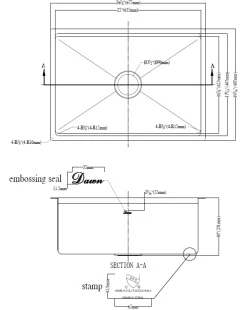 Dawn 27" DSR2517 Stainless Undermount Workstation Kitchen Sink