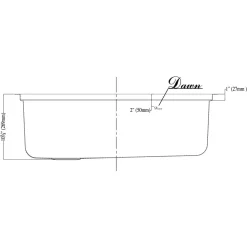 Dawn DSU3118 33" 16 Gauge Undermount Single Bowl Stainless Steel Kitchen Sink with Accessory Ledge