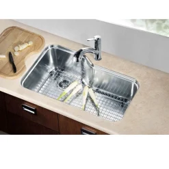 Dawn DSU3118 33" 16 Gauge Undermount Single Bowl Stainless Steel Kitchen Sink with Accessory Ledge
