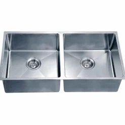 Dawn 35" Equal Double Bowl Undermount Kitchen Sink, with Small Radius Corners