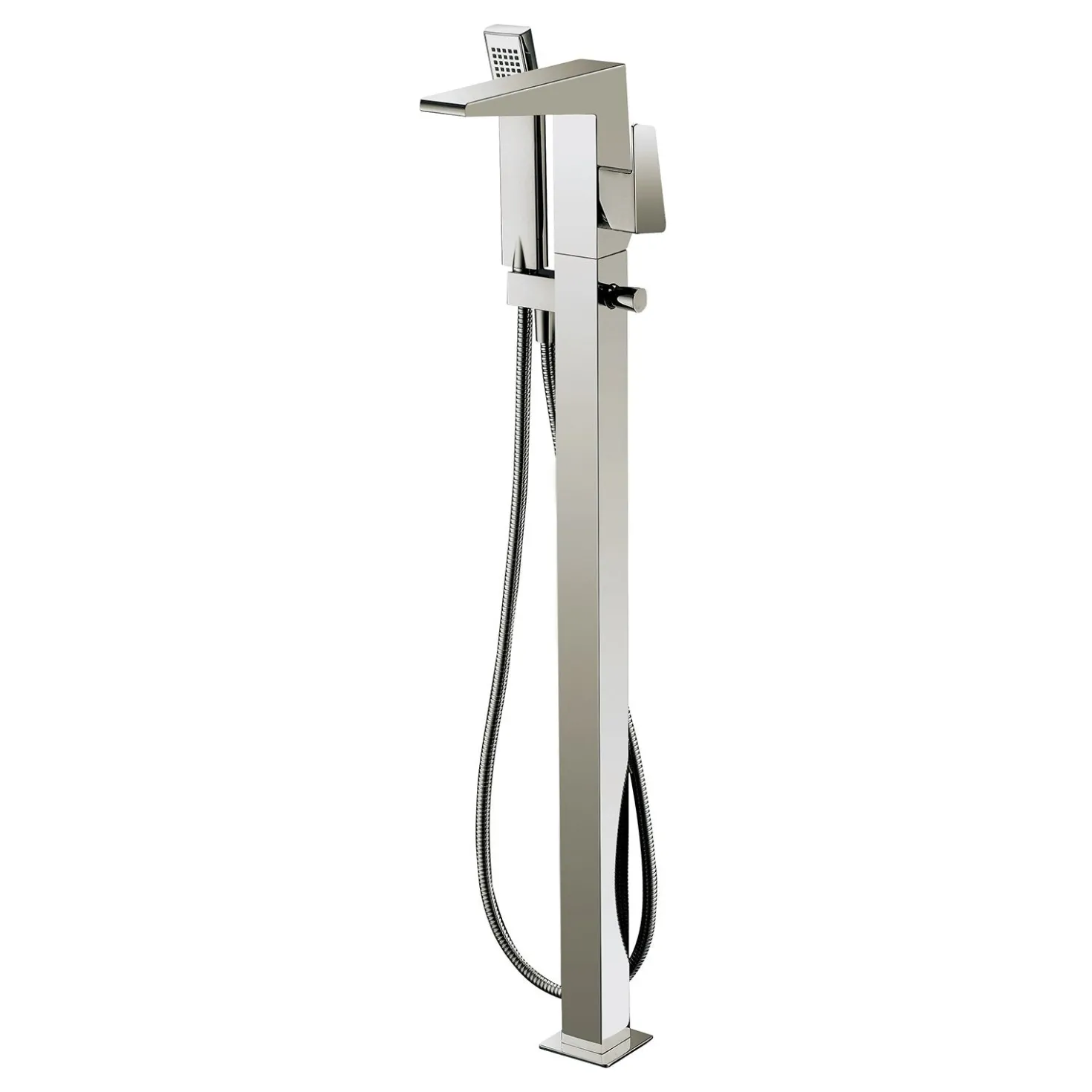 Dawn Floor Mount Freestanding Bathtub Filler Faucet with Hand Held Shower, Lever Handle