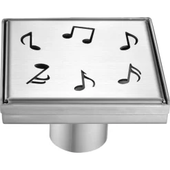 Dawn LSE050504 Seine River Series - Square Shower Drain 5"L (Stamping technique & press in the base)