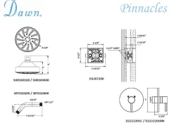Dawn Pinnacles Series Shower Combo Set Wall Mounted Showerhead with Trim
