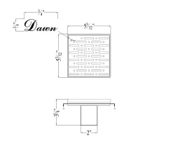 Dawn Rio Orinoco River Series - Square Shower Drain 5"L