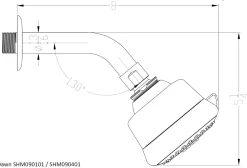 Dawn SHM090401 Multifunction Showerhead with Arm and Flange