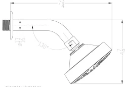 Dawn SH0160104 Multifunction Wall Mounted Showerhead with Arm and Flange