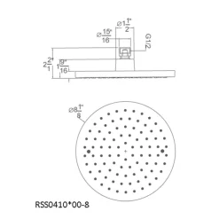 Dawn Single Function 8-Inch Round Rain Showerhead