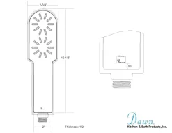 Dawn Stainless Steel Round Hand Shower with White Lines