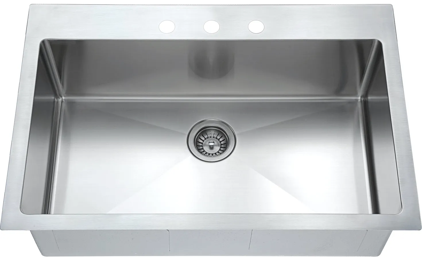 Dawn Top Mount Single Bowl Sink with Three Pre-cut Faucet Holes