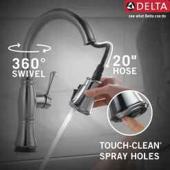 Delta Cassidy Single Handle Pull-Down Kitchen Faucet with TouchO and ShieldSpray