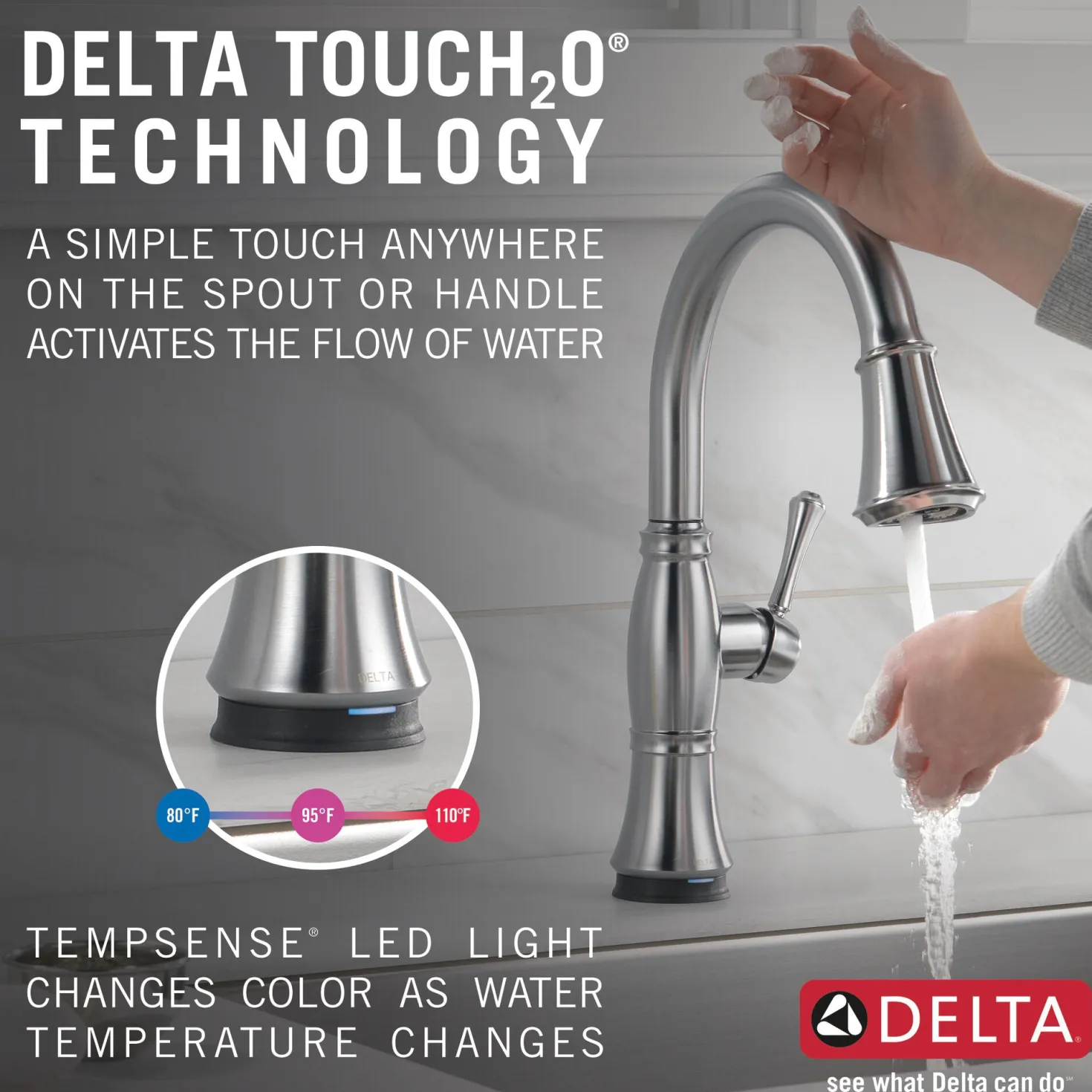 Delta Cassidy Single Handle Pull-Down Kitchen Faucet with TouchO and ShieldSpray