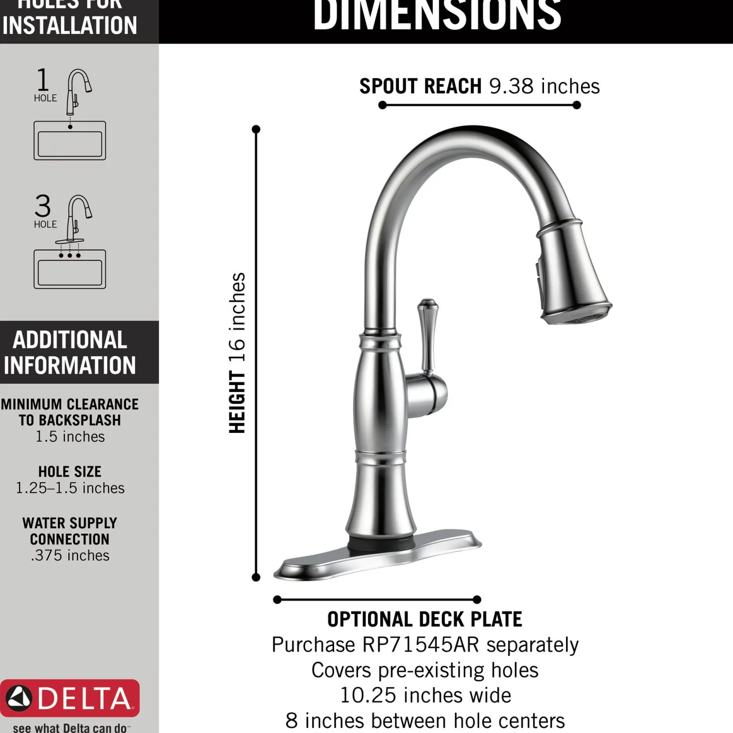Delta Cassidy Single Handle Pull-Down Kitchen Faucet with TouchO and ShieldSpray