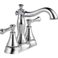 Delta Cassidy Two Handle Centerset Bathroom Faucet with Metal Pop-Up