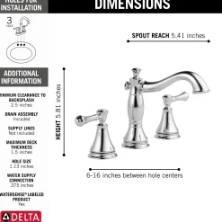 Delta Cassidy Two Handle Widespread Bathroom Faucet