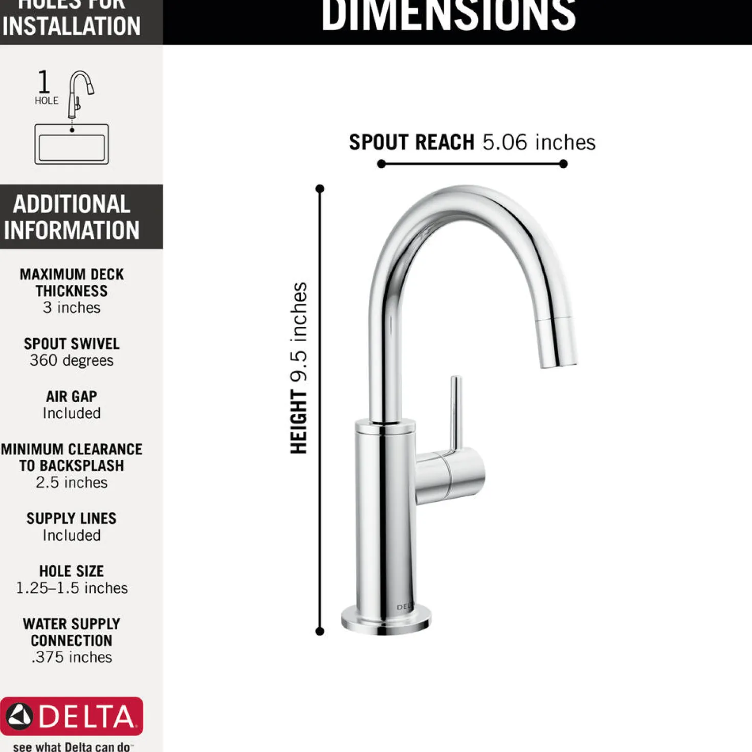 Delta Contemporary Round Beverage Faucet for Cold Systems