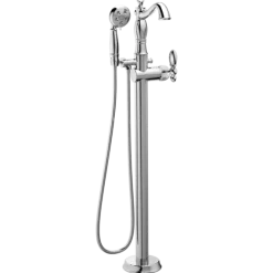 Delta Single Handle Floor Mount Tub Filler Hand Shower