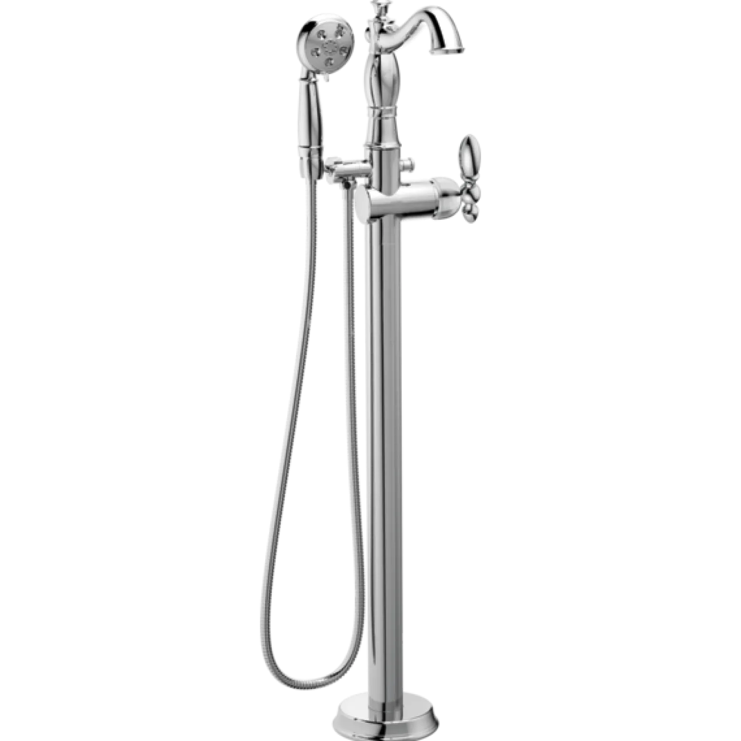 Delta Single Handle Floor Mount Tub Filler Hand Shower