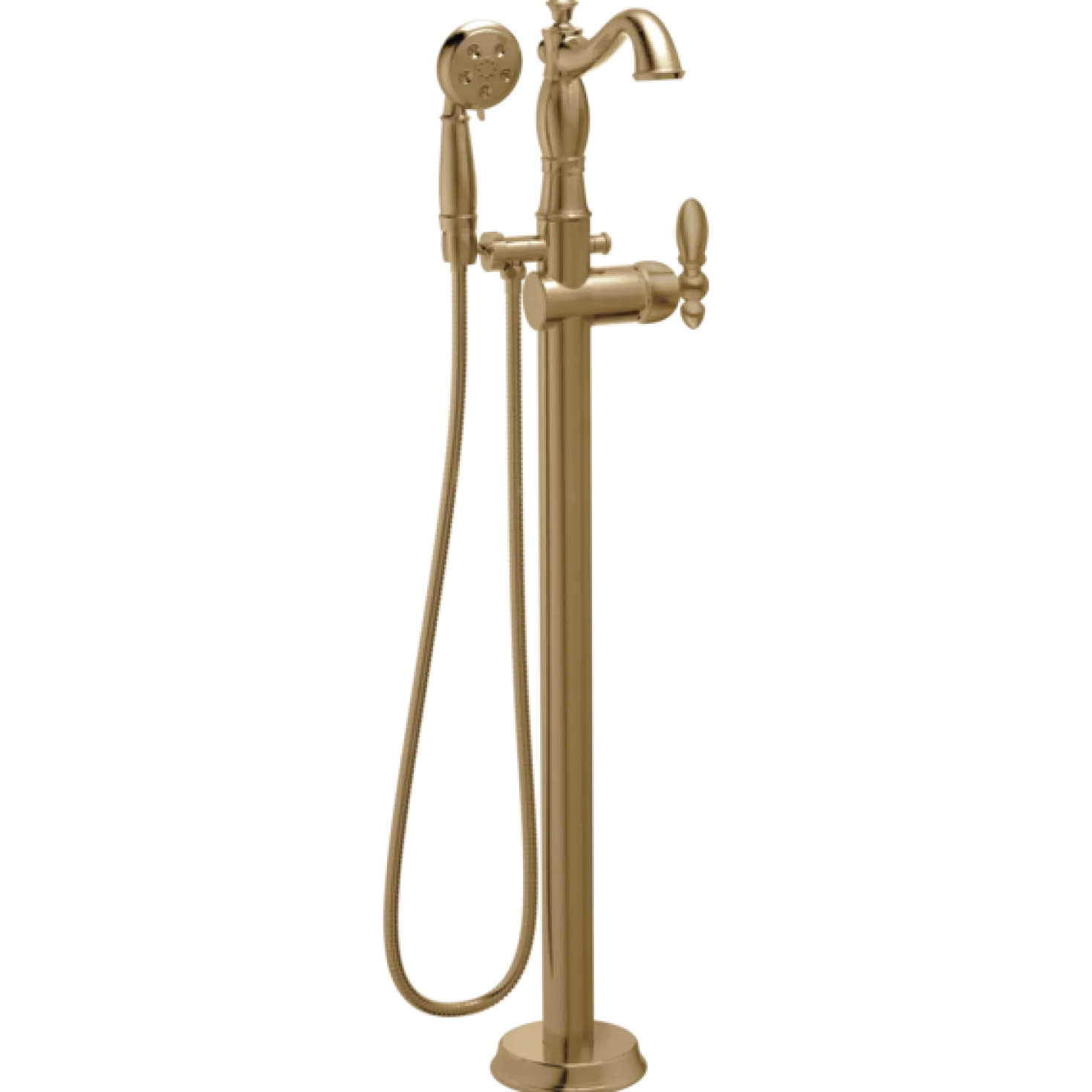 Delta Single Handle Floor Mount Tub Filler Hand Shower