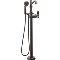 Delta Single Handle Floor Mount Tub Filler Hand Shower